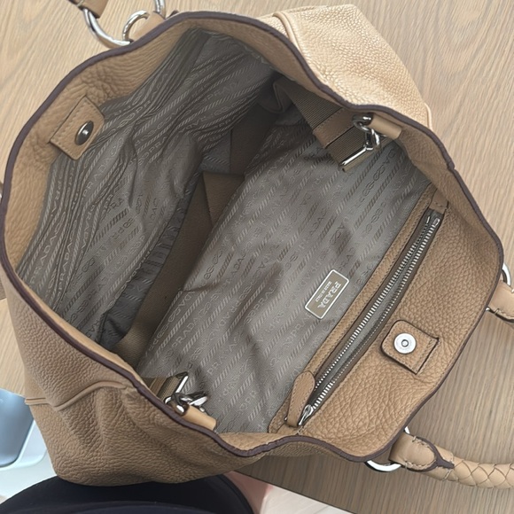 Prada Beige Leather Tote Bag - Picture 9 of 10